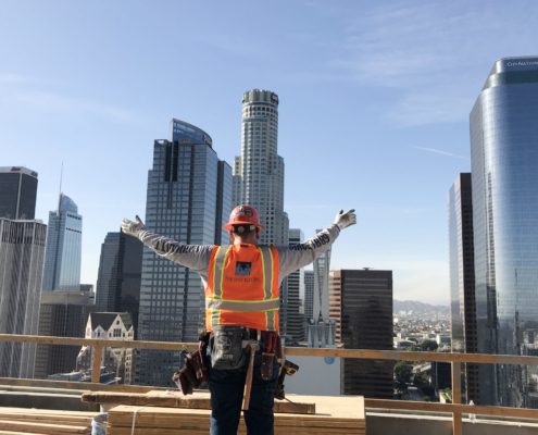 Apprentice Carpenter Drywall Los Angeles, CA on rooftop