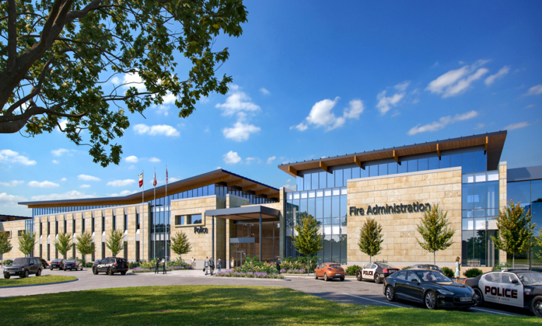 Rowlett Municipal Complex Pedestrian Perspective 2